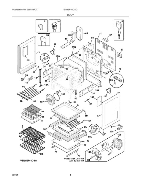 Frigidaire Ei30ef55gsg Parts List 