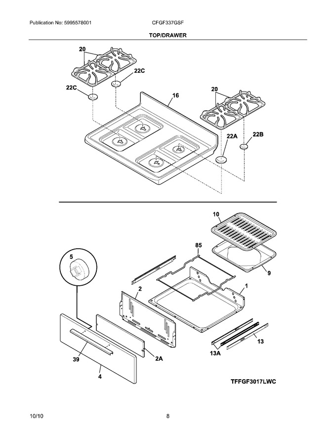 Electrolux 316261701 CAP | Coast Appliance Parts