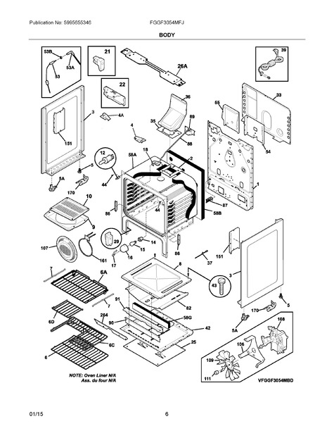 Frigidaire FGGF3054MFJ Parts List | Coast Appliance Parts