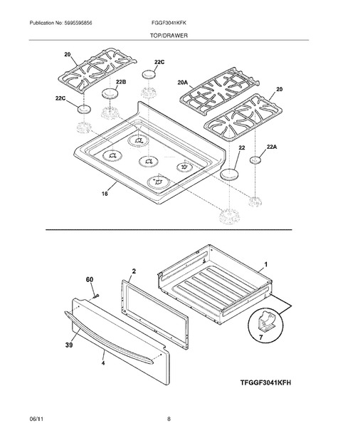 Frigidaire FGGF3041KFK Parts List | Coast Appliance Parts