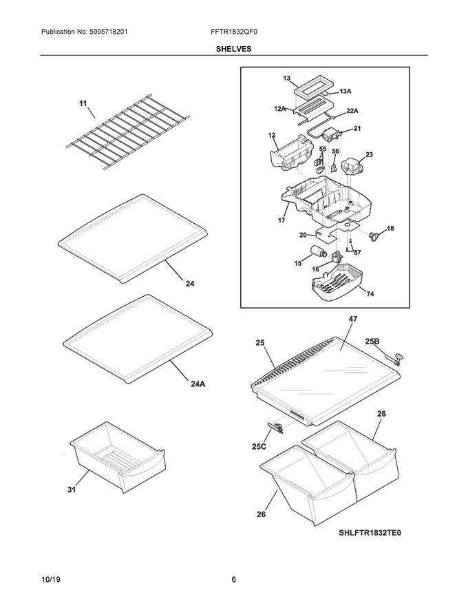 Electrolux 240358926 SHELF-SPILL SAFE | Coast Appliance Parts