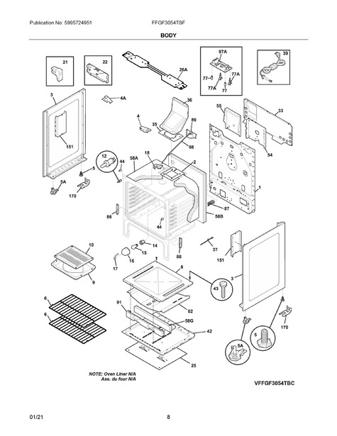 Frigidaire Range/Stove/Oven Model FFES3025LBF Cooktop Parts: Fast Shipping  - Frigidaire Appliance Parts