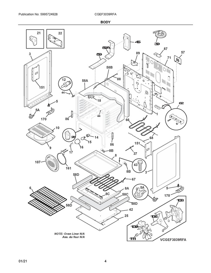 Electrolux 316498900 LEVELING LEG ASSY | Coast Appliance Parts