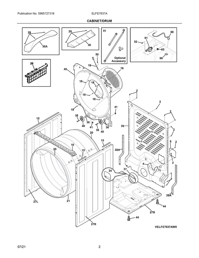 Electrolux 137610710 DRUM | Coast Appliance Parts