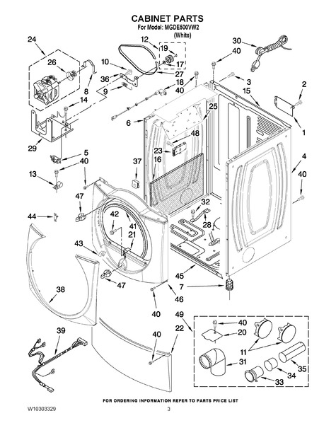 Maytag MGDE500VW2 Parts List | Coast Appliance Parts