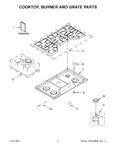 Diagram for 02 - Cooktop, Burner And Grate Parts