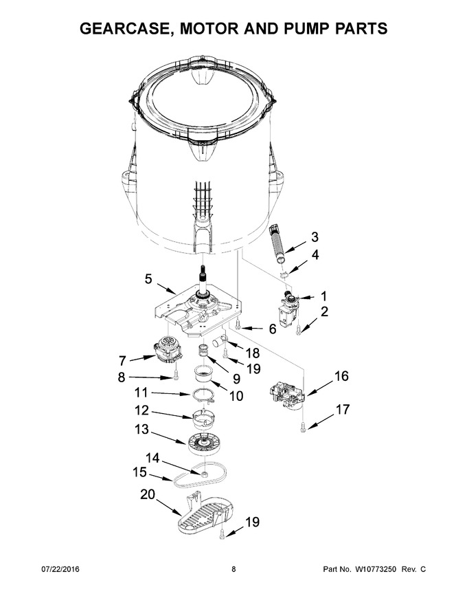 Whirlpool W10416654 MOTOR-DRVE | Coast Appliance Parts