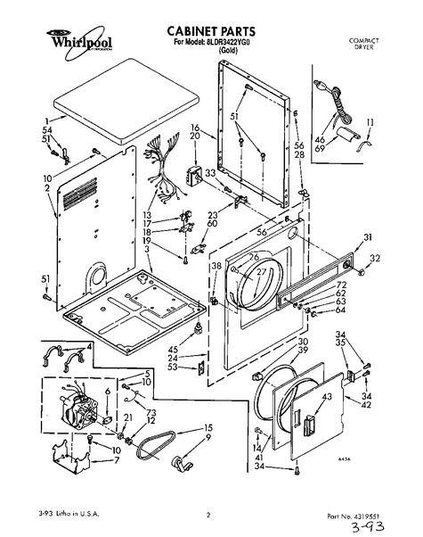 Whirlpool 8LDR3422YG0 Parts List | Coast Appliance Parts