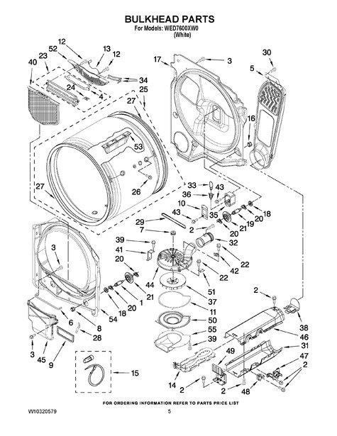 Whirlpool 5KSM70SHXEPP0 Parts List