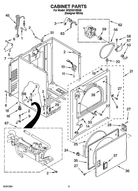 Whirlpool WGD5310SQ0 Parts List | Coast Appliance Parts