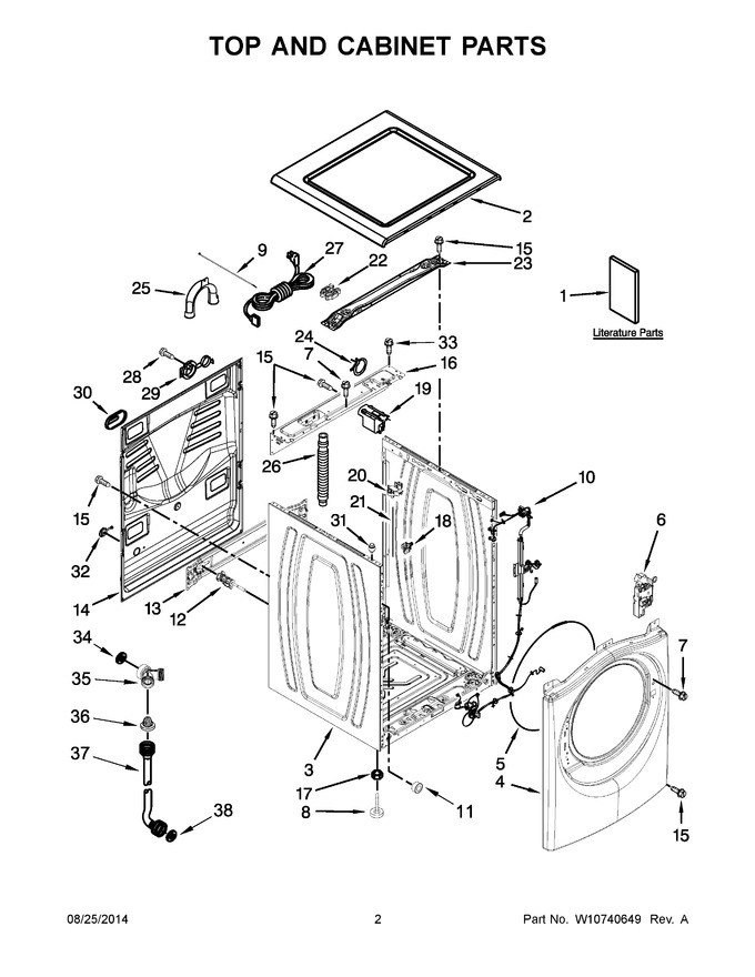 Whirlpool W10441107 CABINET | Coast Appliance Parts