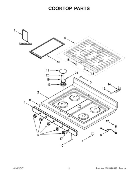 Whirlpool WFG505M0BS1 Parts List | Coast Appliance Parts