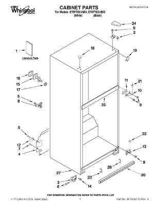 Whirlpool WP2254578 COVER-UNIT | Coast Appliance Parts