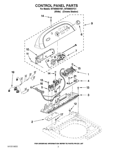 Whirlpool WTW8800YC1 Parts List | Coast Appliance Parts