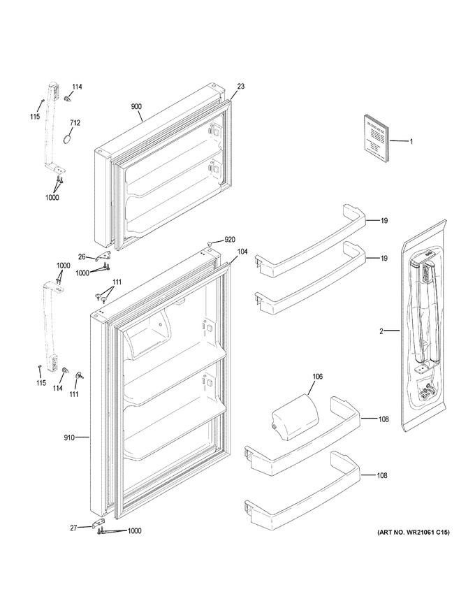 General Electric WR14X27234 DOOR GASKET | Coast Appliance Parts