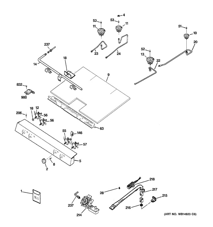 General Electric Wb28k10189 Front Orifice Holder 